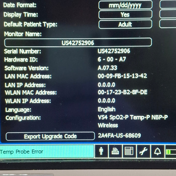Philips SureSigns VS4 Vital Signs Monitor
