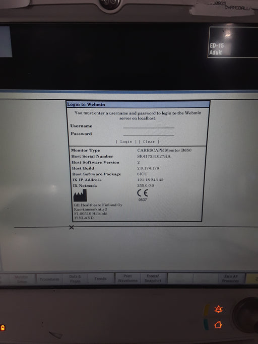 GE Healthcare GE Healthcare Carescape B650 Critical Care Patient Monitor Patient Monitors reLink Online