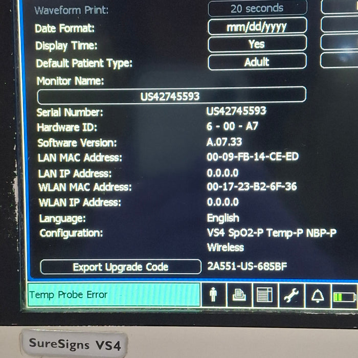Philips SureSigns VS4 Vital Signs Monitor