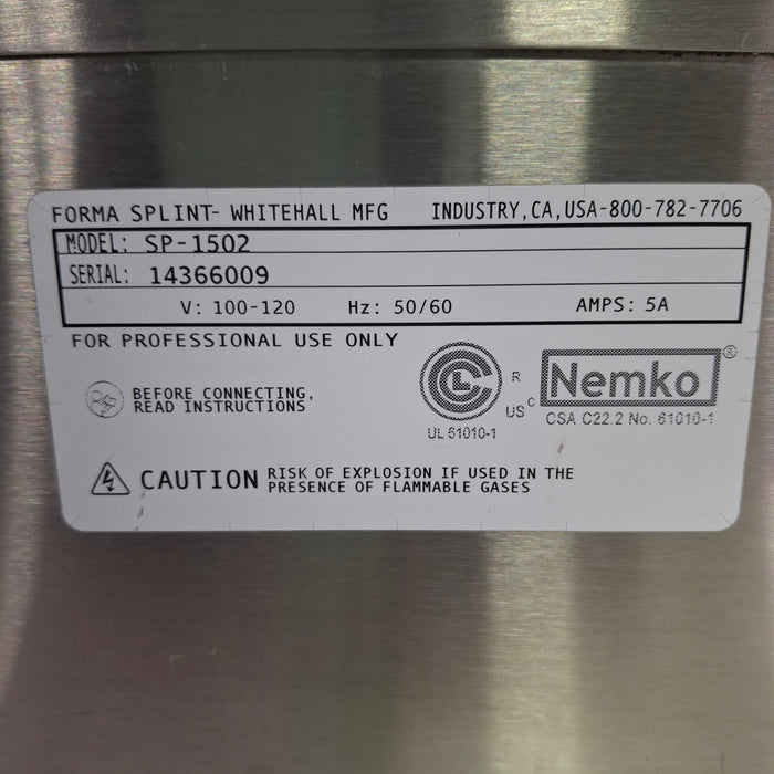 Whitehall Manufacturing Forma-Splint Water Bath