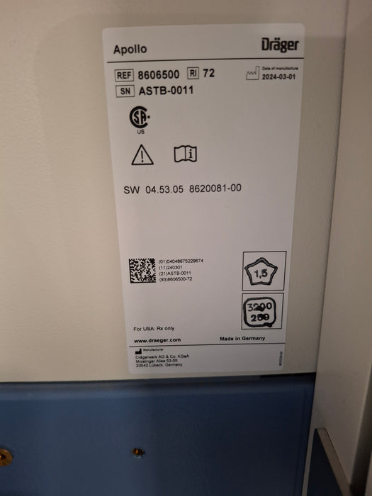 Draeger Medical Apollo Anesthesia System