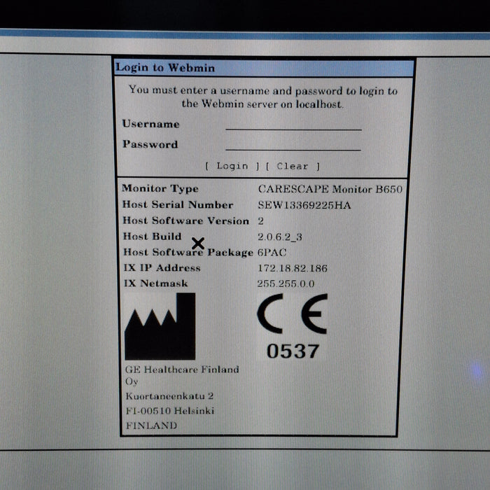 GE Healthcare Carescape B650 Post Anesthesia Care Patient Monitor