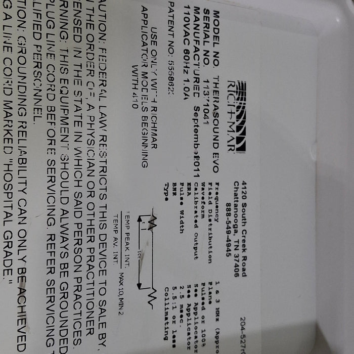 RichMar Therasound EVO Ultrasound Therapy Unit
