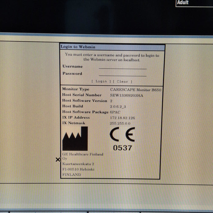 GE Healthcare Carescape B650 Post Anesthesia Care Patient Monitor