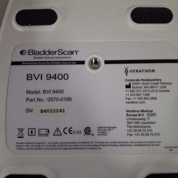 Verathon Medical, Inc BVI 9400 Bladderscan