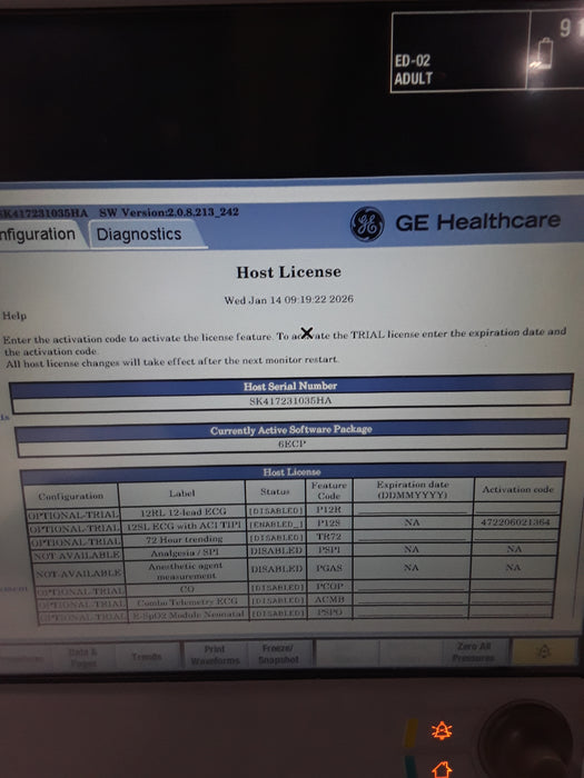 GE Healthcare Carescape B650 Emergency Care Patient Monitor