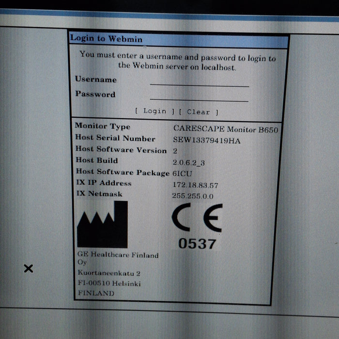 GE Healthcare Carescape B650 Critical Care Patient Monitor