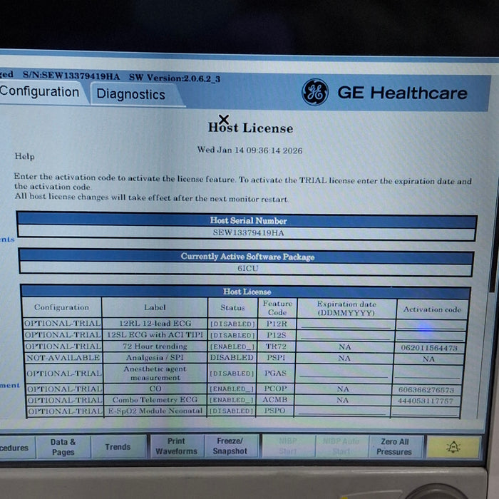 GE Healthcare Carescape B650 Critical Care Patient Monitor