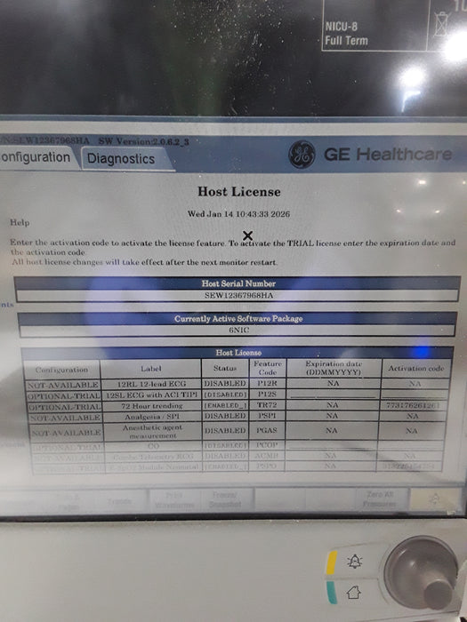 GE Healthcare Carescape B650 Neonatal Care Patient Monitor