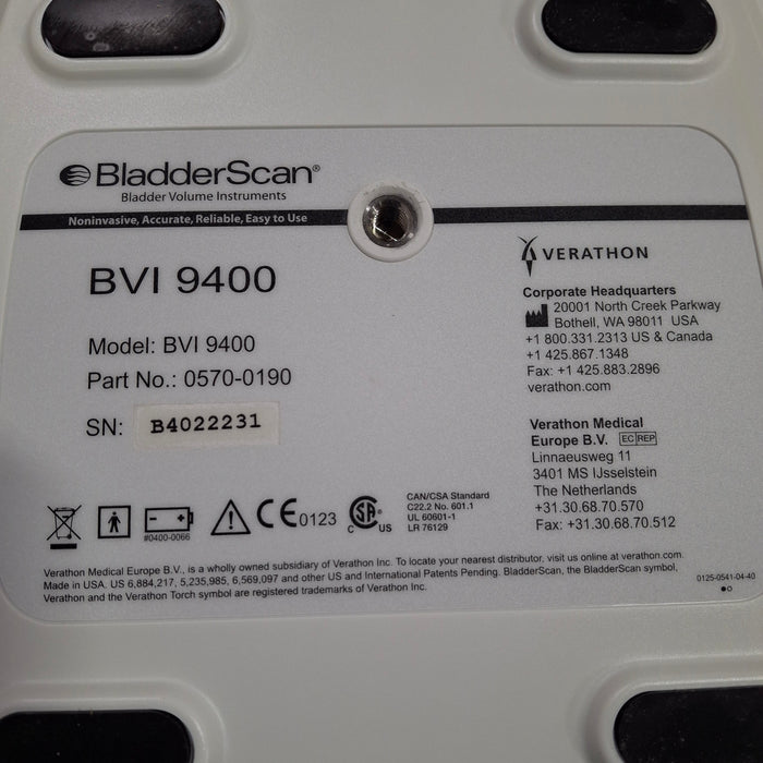 Verathon Medical, Inc BVI 9400 Bladderscan