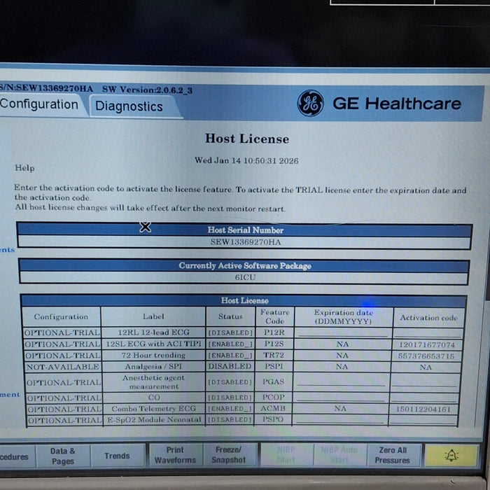 GE Healthcare Carescape B650 Critical Care Patient Monitor