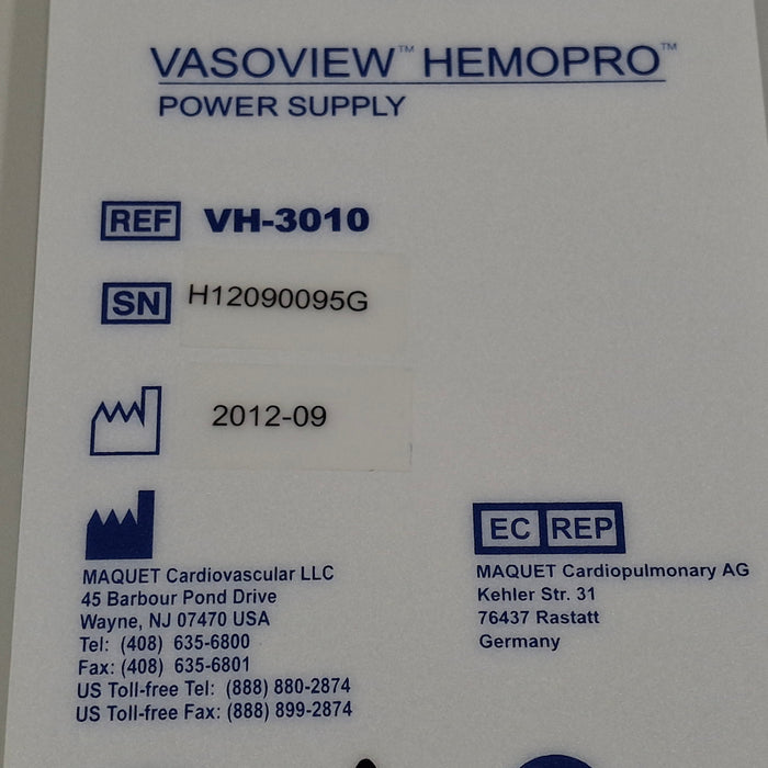 Maquet Vasoview Hemopro Power Supply