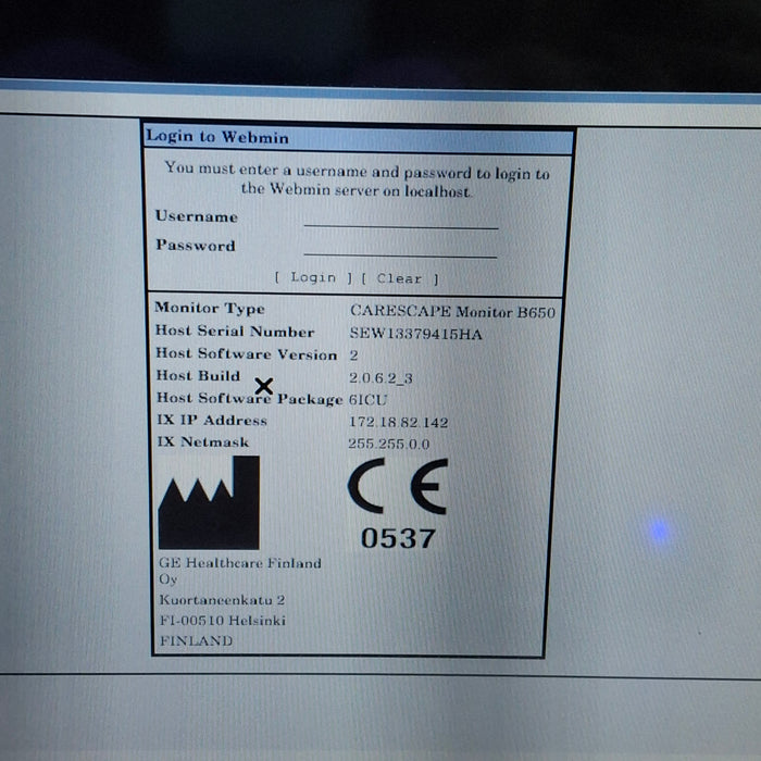 GE Healthcare Carescape B650 Critical Care Patient Monitor