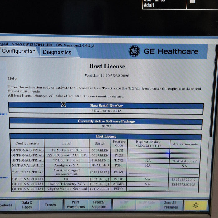 GE Healthcare Carescape B650 Critical Care Patient Monitor
