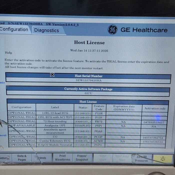 GE Healthcare Carescape B650 Critical Care Patient Monitor