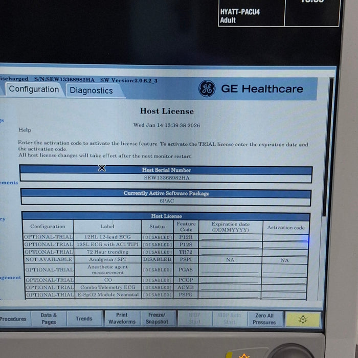 GE Healthcare Carescape B650 Post Anesthesia Care Patient Monitor