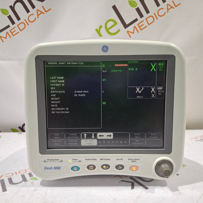 GE Healthcare Dash 4000 - Masimo SpO2 Patient Monitor