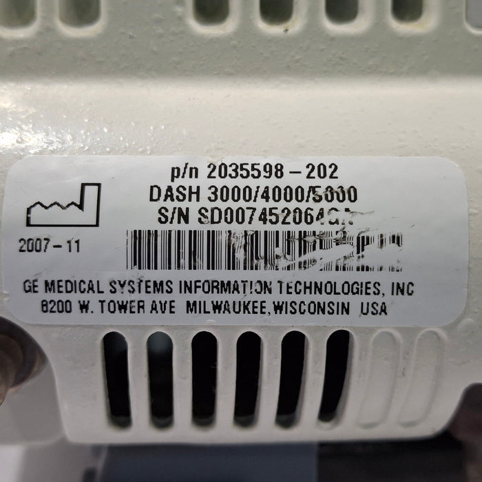 GE Healthcare Dash 4000 - Masimo SpO2 Patient Monitor