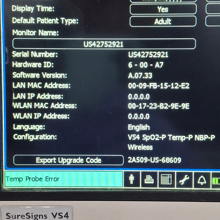 Philips SureSigns VS4 Vital Signs Monitor