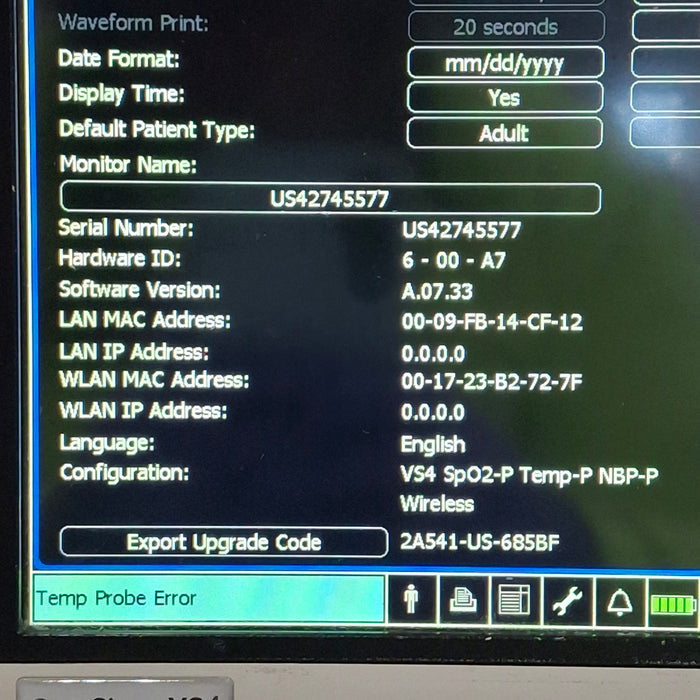 Philips SureSigns VS4 Vital Signs Monitor
