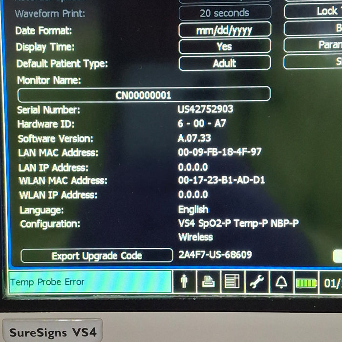 Philips SureSigns VS4 Vital Signs Monitor
