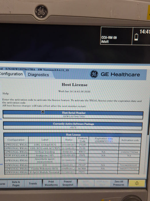 GE Healthcare Carescape B650 Critical Care Patient Monitor