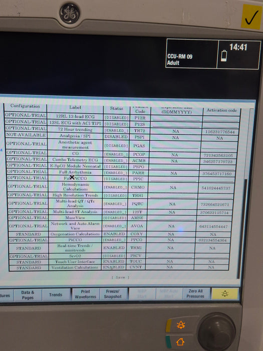 GE Healthcare Carescape B650 Critical Care Patient Monitor