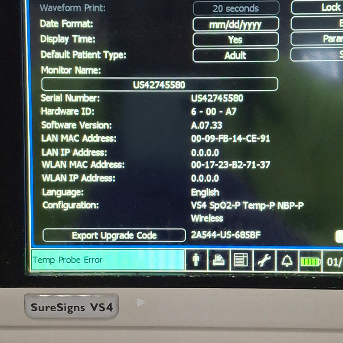 Philips SureSigns VS4 Vital Signs Monitor