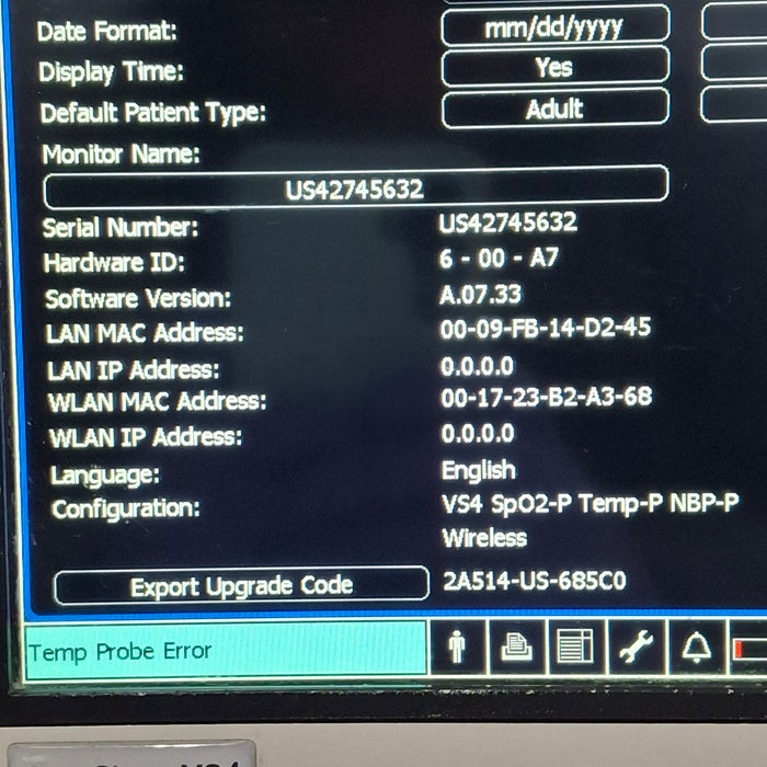 Philips SureSigns VS4 Vital Signs Monitor