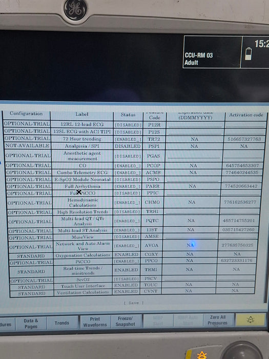 GE Healthcare Carescape B650 Critical Care Patient Monitor