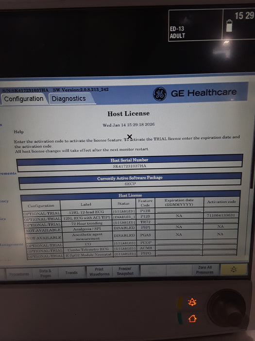 GE Healthcare Carescape B650 Emergency Care Patient Monitor