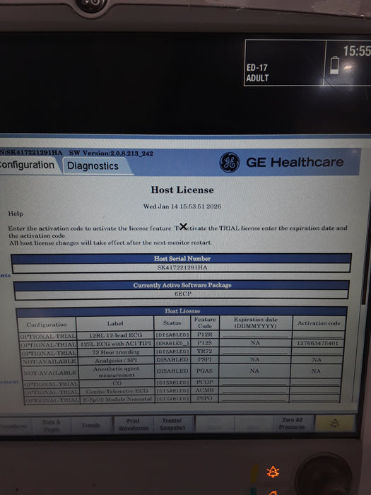 GE Healthcare Carescape B650 Emergency Care Patient Monitor