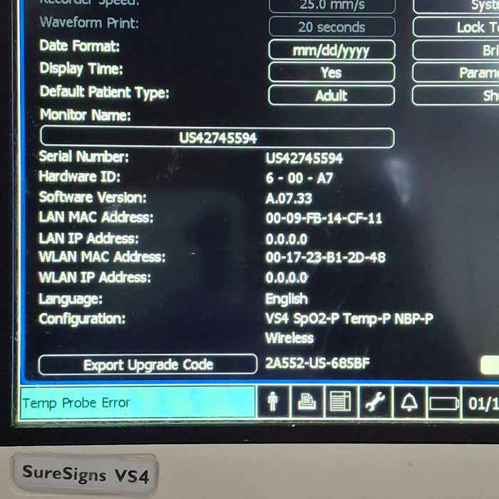Philips SureSigns VS4 Vital Signs Monitor