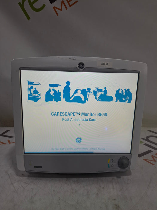GE Healthcare Carescape B650 Post Anesthesia Care Patient Monitor