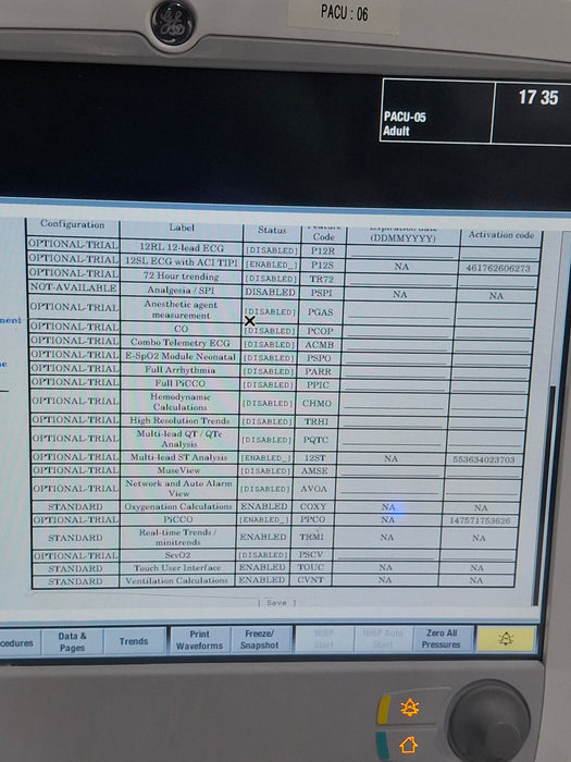 GE Healthcare Carescape B650 Post Anesthesia Care Patient Monitor