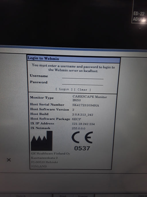 GE Healthcare GE Healthcare Carescape B650 Emergency Care Patient Monitor Patient Monitors reLink Online