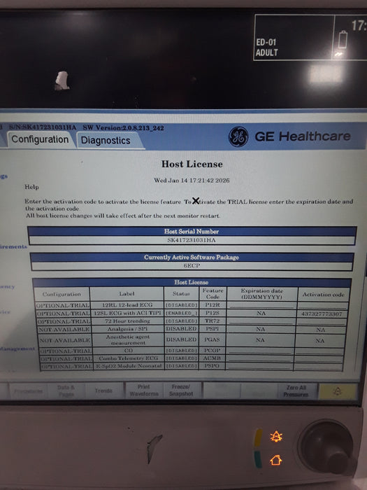 GE Healthcare Carescape B650 Emergency Care Patient Monitor
