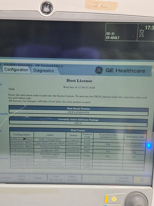 GE Healthcare Carescape B650 Emergency Care Patient Monitor