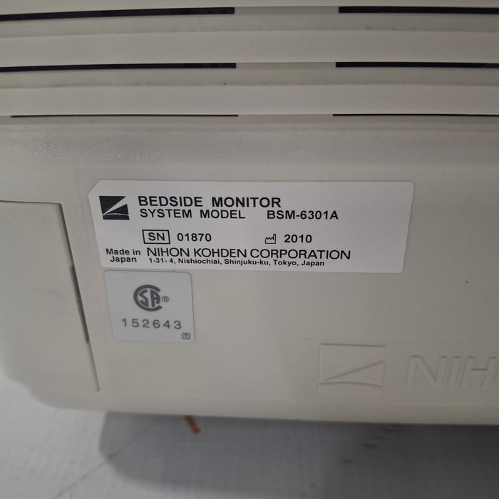 Nihon Kohden Life Scope BSM-6301A Patient Monitor