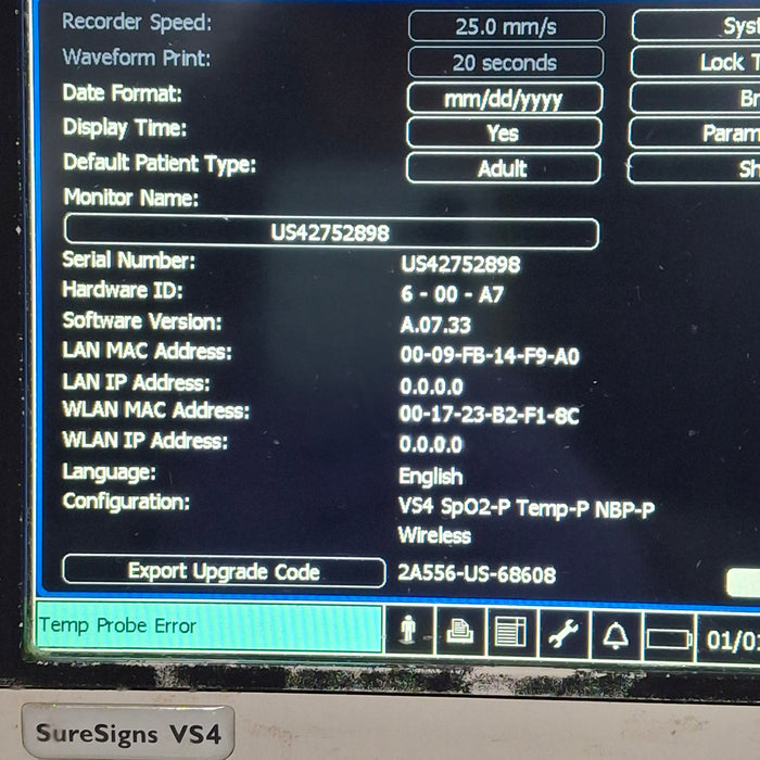 Philips SureSigns VS4 Vital Signs Monitor