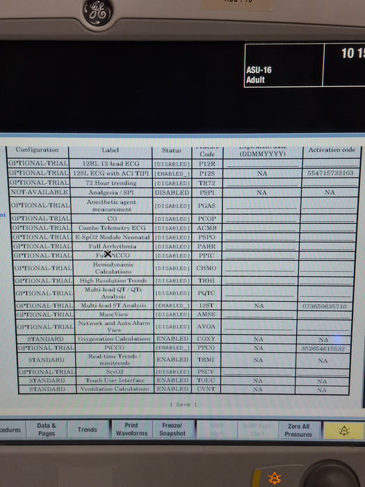 GE Healthcare Carescape B650 Post Anesthesia Care Patient Monitor