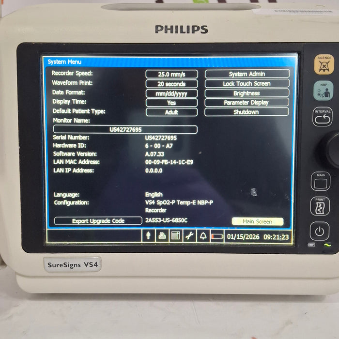Philips SureSigns VS4 Vital Signs Monitor