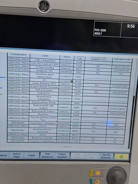 GE Healthcare Carescape B650 Critical Care Patient Monitor