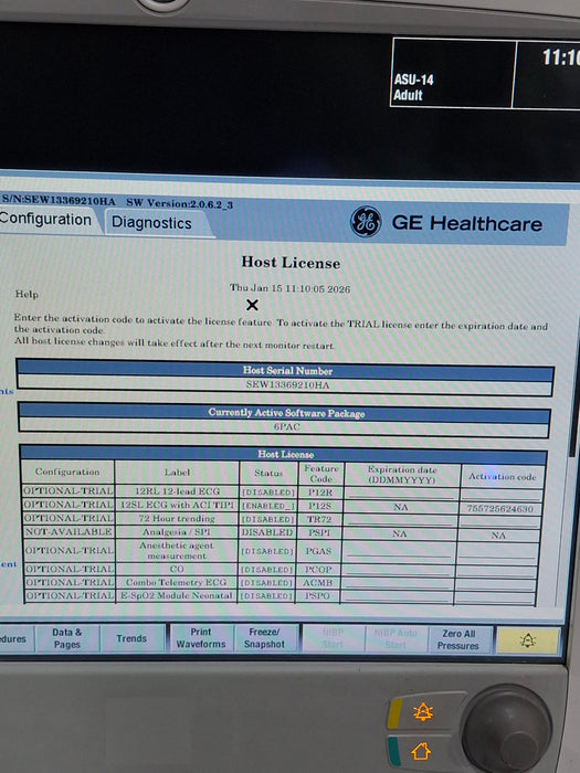 GE Healthcare Carescape B650 Post Anesthesia Care Patient Monitor