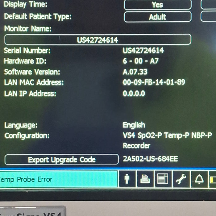 Philips SureSigns VS4 Vital Signs Monitor