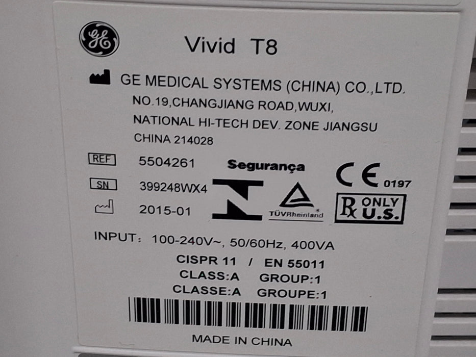 GE Healthcare Vivid T8 Ultrasound