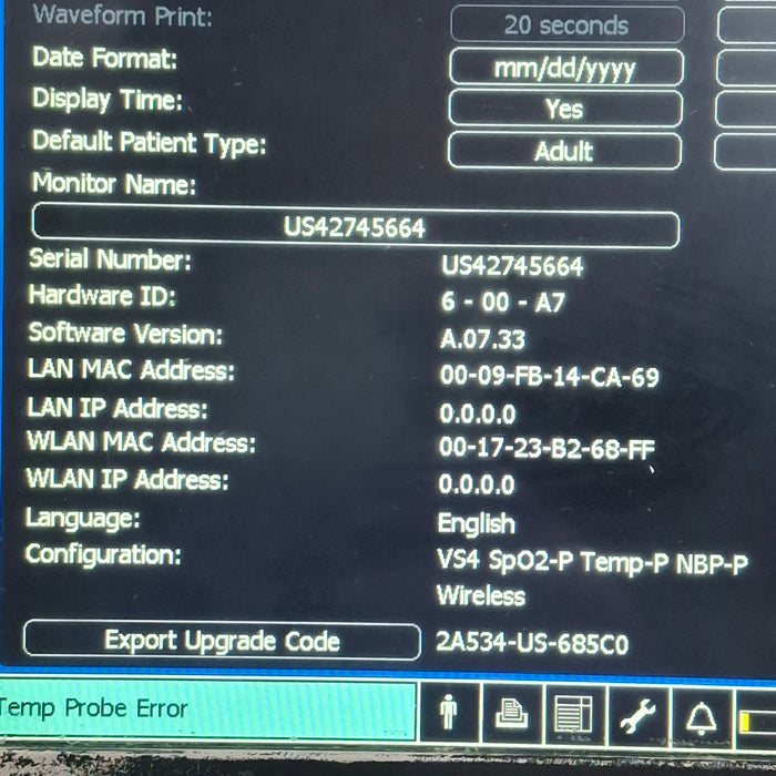Philips SureSigns VS4 Vital Signs Monitor