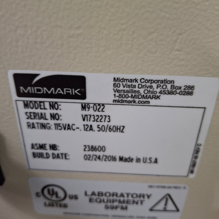 Midmark Ritter M9-022 UltraClave Autoclave Sterilizer