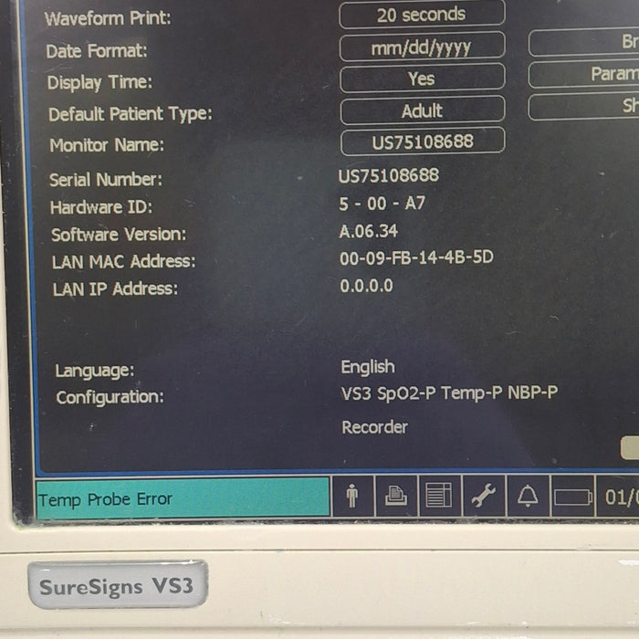 Philips Suresigns VS3 Vital Signs Monitor