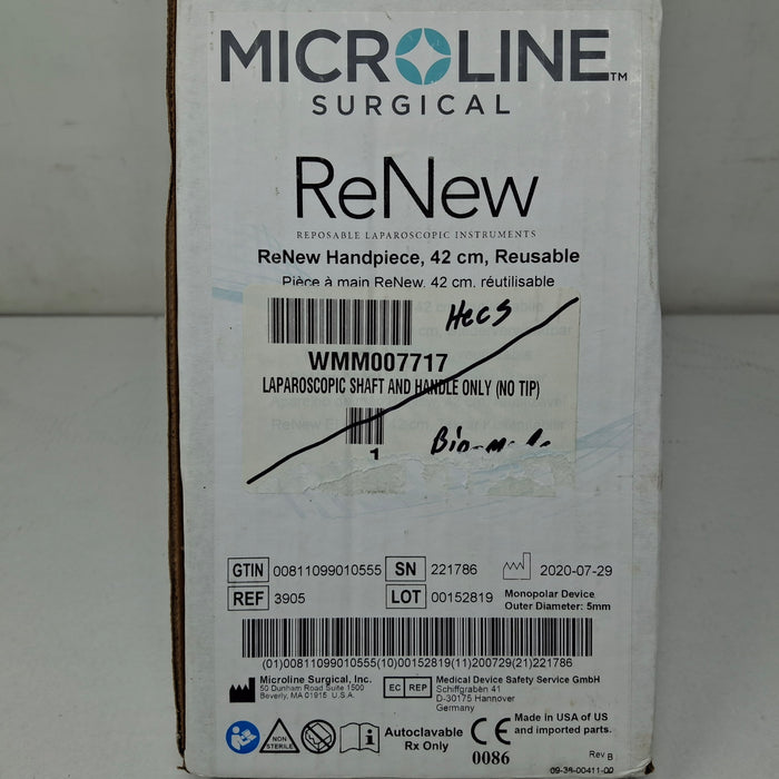 Microline Surgical 3905 Renew IV Handpiece 42cm w/ Insulated Shaft